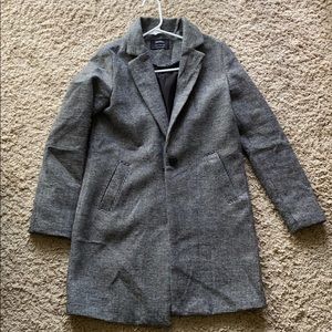 Winter lined plaid wool coat